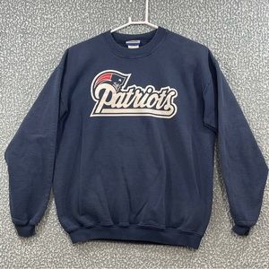 Vintage Y2K Reebok NFL New England Patriots Crewneck Blue Sweatshirt Mens Medium
